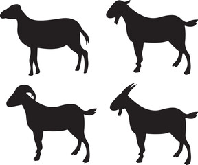 Goat silhouette vector, farm animal artwork, goat black design, livestock clipart illustration, goat outline sketch, farm animal silhouette artwork, goat icon vector, livestock drawing isolated, goat 