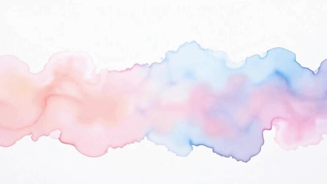 Abstract vector illustration of watercolor paint on paper with a colorful sky and cloud pattern