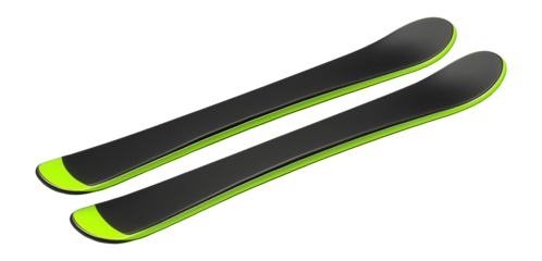 Junior alpine skis with a shorter length and easy-turning radius for young skiers
