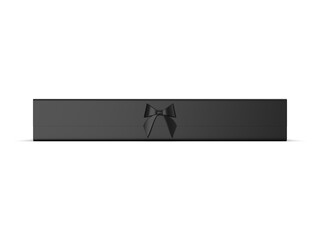 Black folding gift box mockup on white background. Side view. 3d illustration.