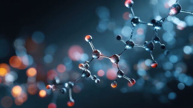 molecular structure glowing atoms science