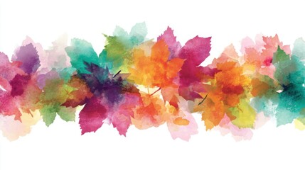 watercolor autumn leaves border design