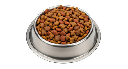 Isolated Bowl of Dry Pet Food