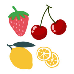 Hand drawn fruits design for templates.