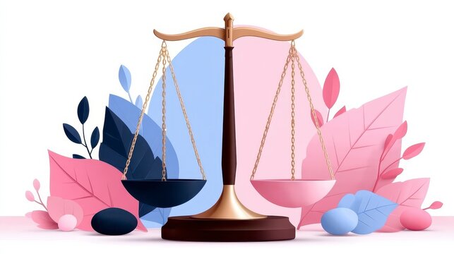 Gender equality concept. and women characters on. Female empowerment idea diverse woman figure illustration social justice parity inclusion human right feminism representation