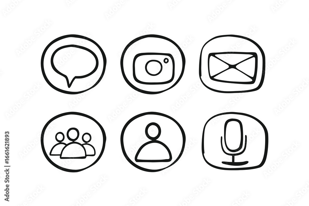 Poster clean ui wireframe icon set vector illustration