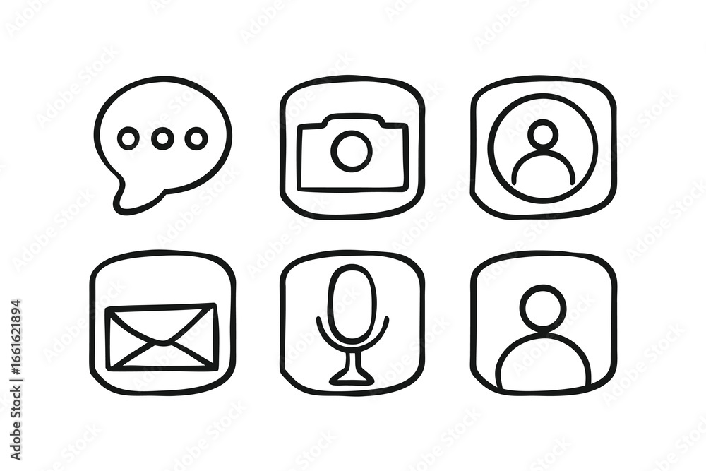 Poster simple ui wireframe icons bundle vector illustration