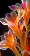 Obraz premium Glowing, translucent flowers in vibrant oranges and pinks