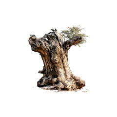 Fototapeta premium Old tree trunk with weathered bark and visible decay