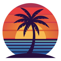 vector illustration of a tropical beach