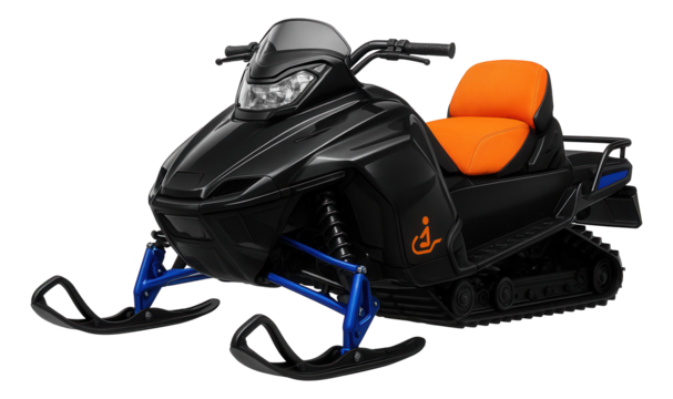 Utility snowmobile with a wide track and high towing capacity for hauling in snowy terrains