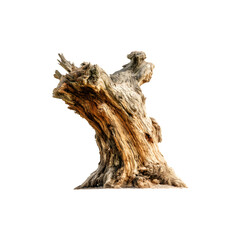 Old tree trunk with weathered bark and visible decay