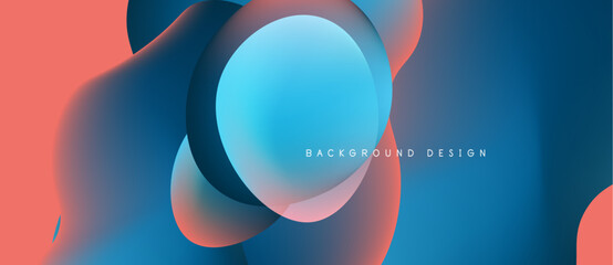 Abstract fluid shapes, vibrant colors blend. Modern design, smooth gradients create dynamic composition. Background suggests innovation, energy.