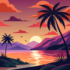 Obraz premium palm trees on the beach