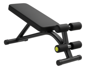 Portable sit-up bench with padded support for abdominal exercises at home