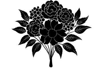 black and white flowers