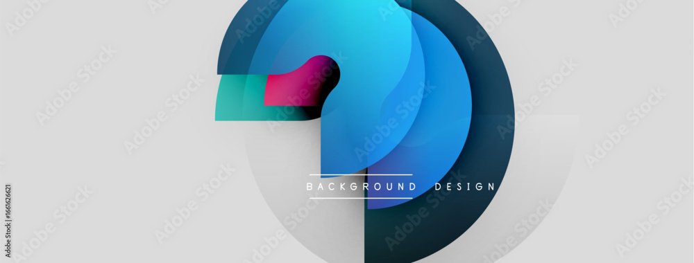 Poster abstract circular design. overlapping layers create dynamic visual effect. modern background with gr