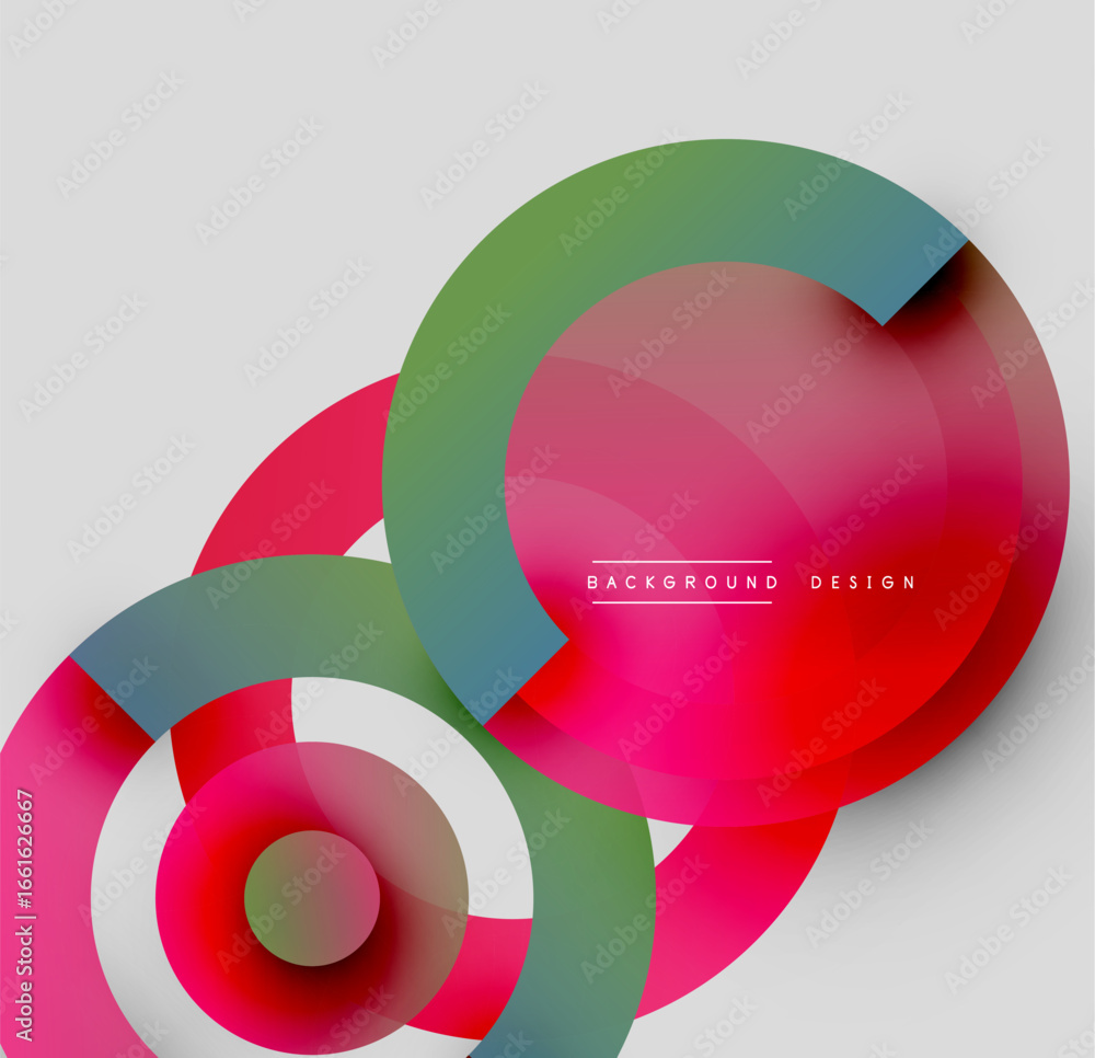 Poster abstract colorful overlapping circles create dynamic visual composition. modern design elements sugg