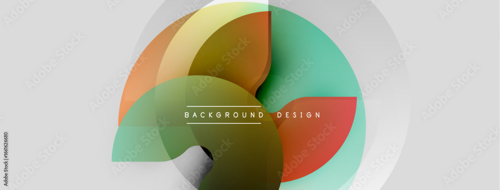 Poster abstract colorful shapes overlap. modern design elements create dynamic visual effect. background fe