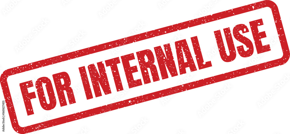 Poster rectangular red stamp with for internal use for documents and compliance checks