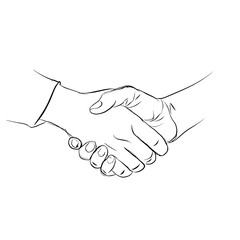 Fototapeta premium Professional Business Handshake Line Art on Transparent Background for Agreement and Partnership