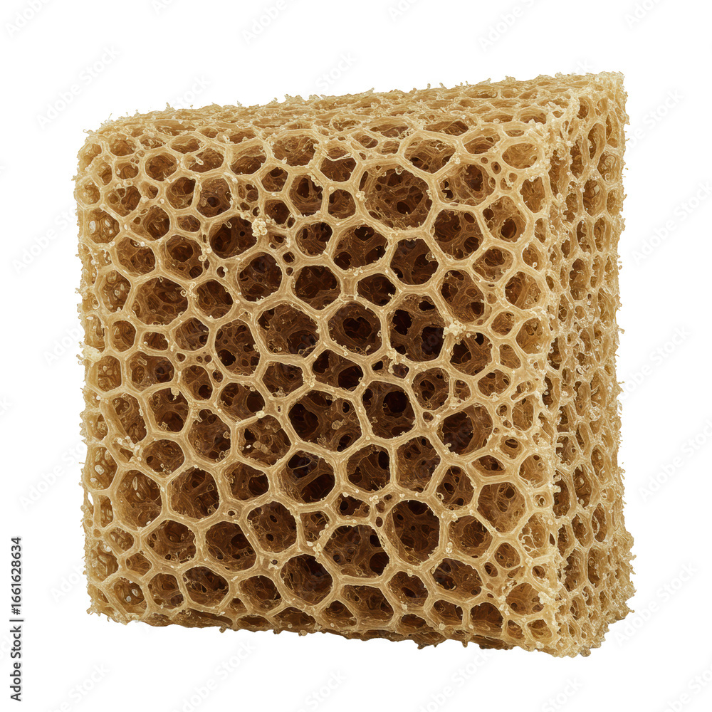 Poster ultra photorealistic macro of a biological sponge's intricate internal structure, interconnected cha