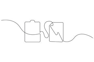 Obraz premium One line drawing of clipboard minimalist outline vector art