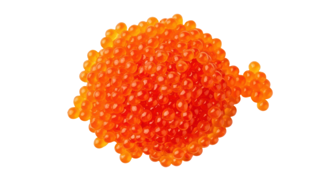 Isolated Pile of Red Caviar