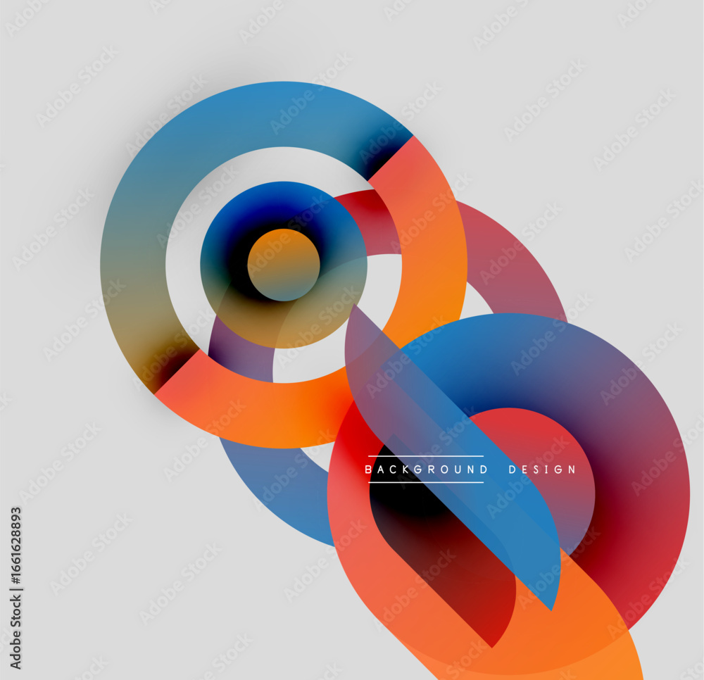Aufkleber abstract colorful overlapping circles create dynamic visual composition. modern design element for b