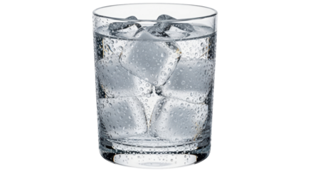 Isolated Glass of Water with Ice
