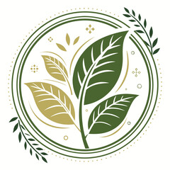 Botanical leaf design with organic and natural elements