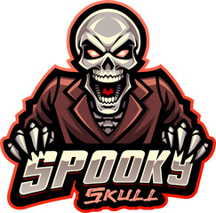 Spooky skull mascot