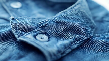 Closeup denim shirt collar detail