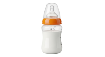 Isolated Baby Bottle with Milk