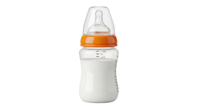 Isolated Baby Bottle with Milk - Powered by Adobe