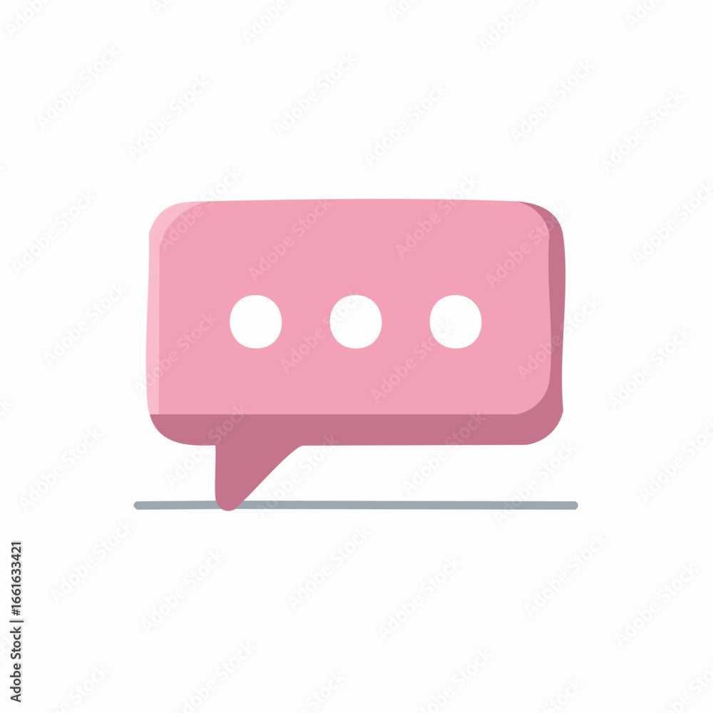 Poster pink speech bubble with ellipsis representing typing or thinking in communication