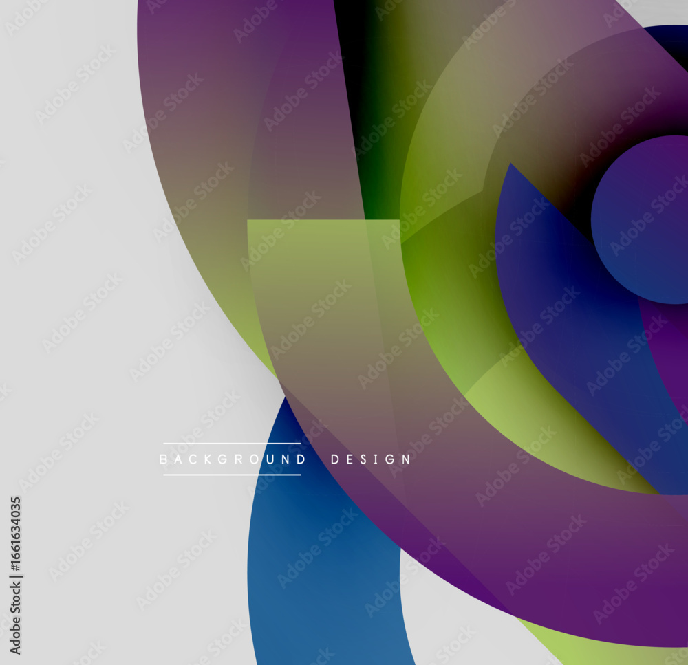 Poster abstract colorful circles overlap creating dynamic visual effect. modern design elements present smo