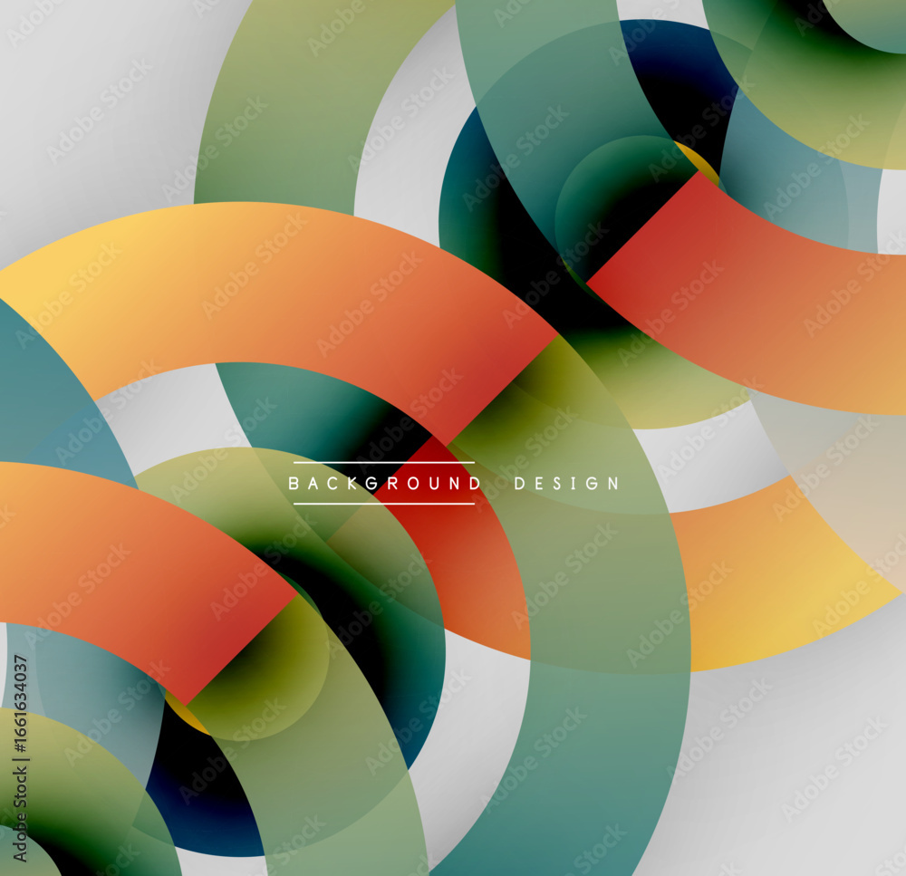 Poster abstract circles overlap, creating vibrant color gradients. modern design with smooth transitions, d