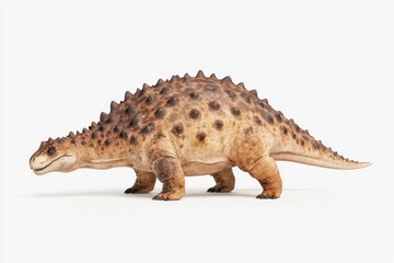 Naklejka premium Detailed ankylosaurus dinosaur on white background for educational purposes