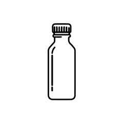 Fototapeta premium Reusable Water Bottle Black and White Vector Icon