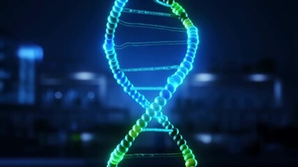 Glowing DNA Helix Rotation. Scientific & Medical Animation. Genetic Code Visualization - Powered by Adobe