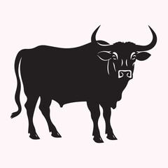 Angry Bull Charge Silhouette