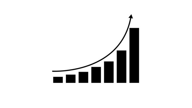Business growth concept in allusive graph chart showing marketing sales profit increasing to future target . Excellent financial status of corporate business rise up .