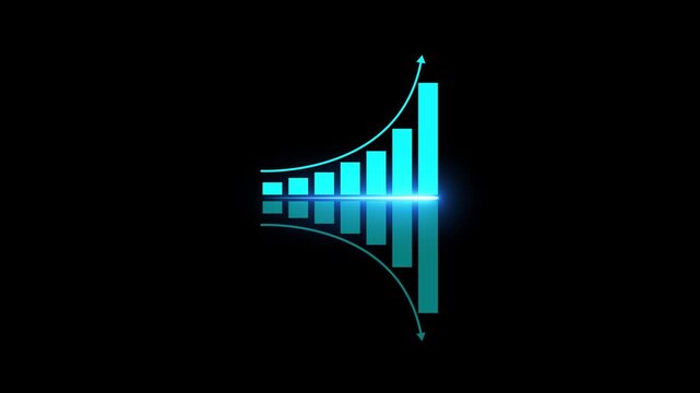Excellent financial status of corporate business rise up . Business growth concept in allusive graph chart showing marketing sales profit increasing to future target .