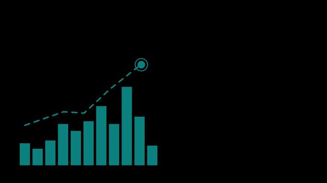 Business Growth Concept with Graph and Copy Space for Financial Data Analysis and Market Trends