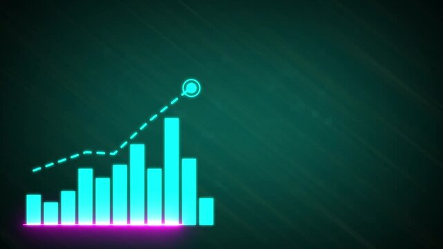 Business Growth Concept with Graph and Copy Space for Financial Data Analysis and Market Trends