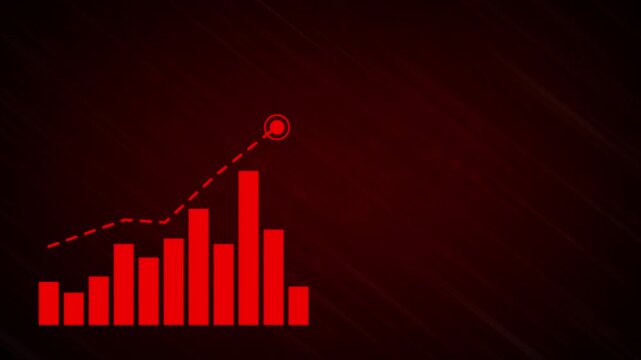 Business growth concept in graph chart showing marketing sales profit increasing to future target . growing business concept. Clean Hi-tech style technology chart