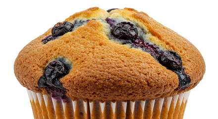 Muffin myrtille dor� cuisson parfaite lumiere naturelle. AI Generated