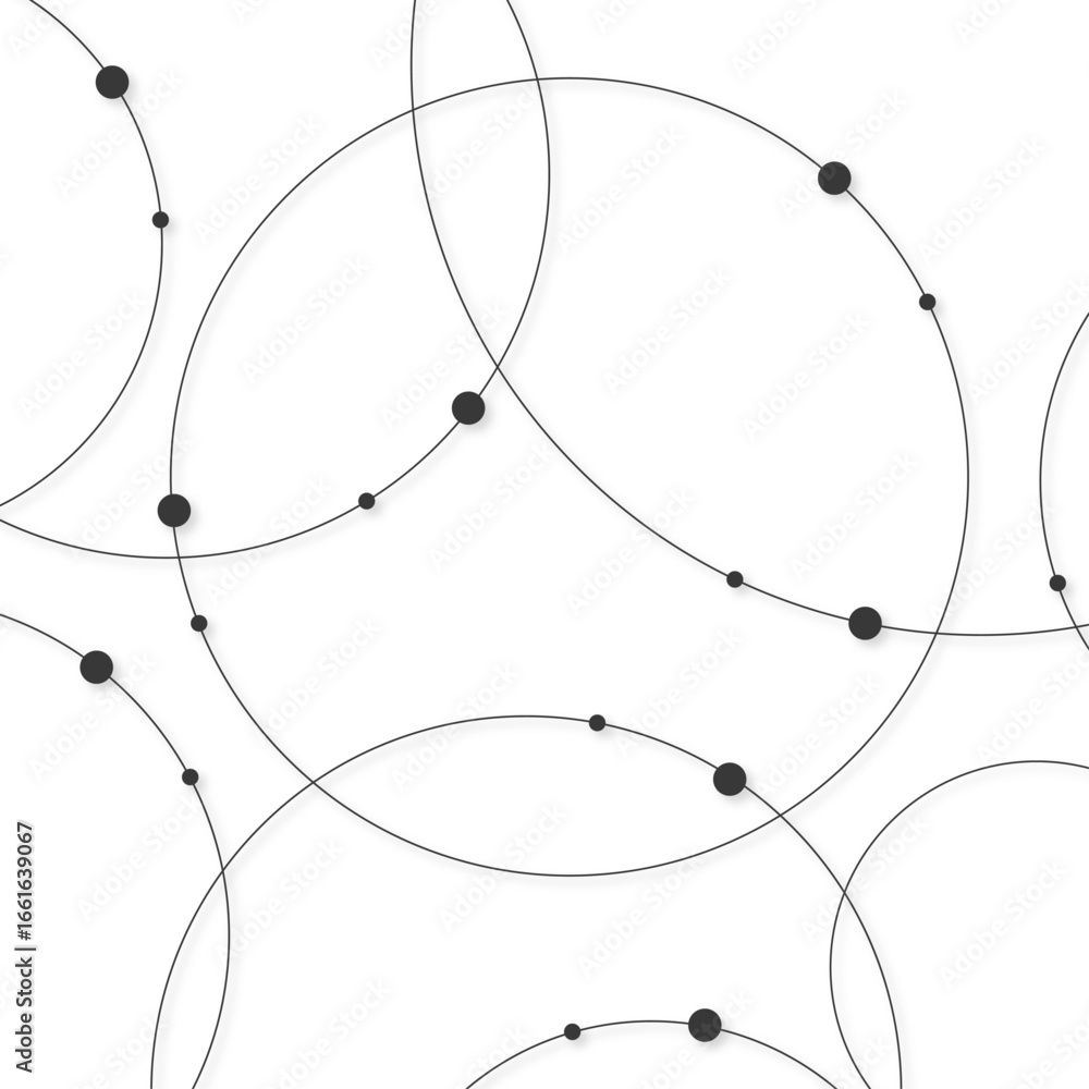 Aufkleber seamless abstract background with circles and dots at their intersection.