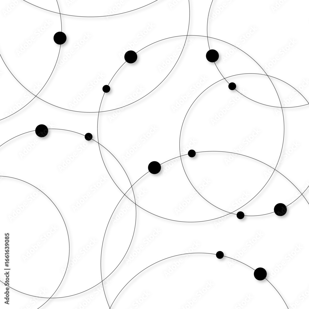 Aufkleber seamless abstract background with circles and dots at their intersection.